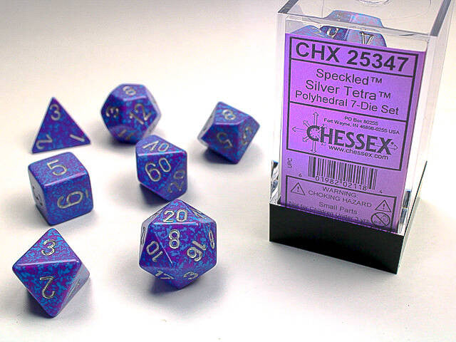 Chessex Polyhedral 7-Die Set Speckled Silver Tetra