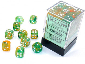 Chessex 12mm D6 Dice Block Nebula Spring/White