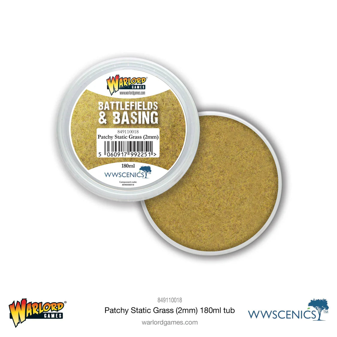 Battlefields & Basing - Patchy 2mm Static Grass (180ml)