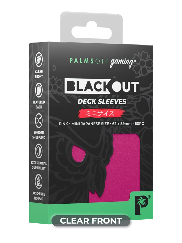 Palms Off Blackout Deck Sleeves - Japanese Size - Magenta