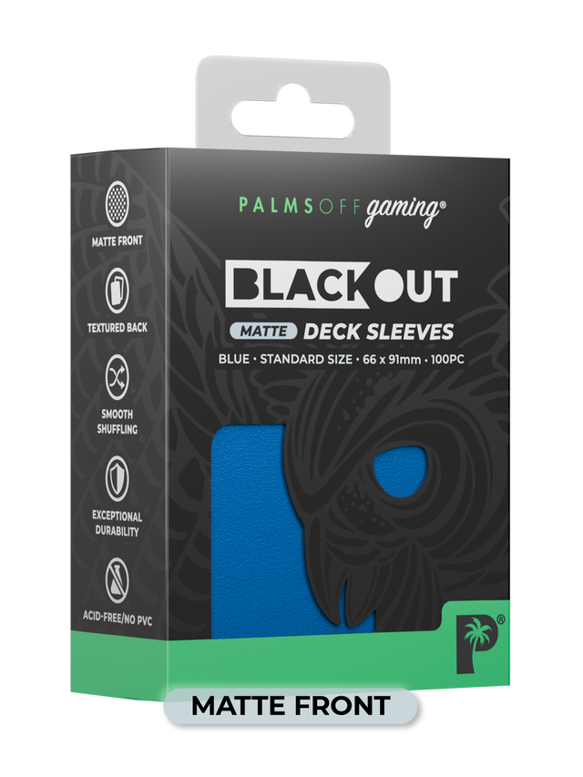 Palms Off - Blackout Deck Sleeves - Standard Size - Blue
