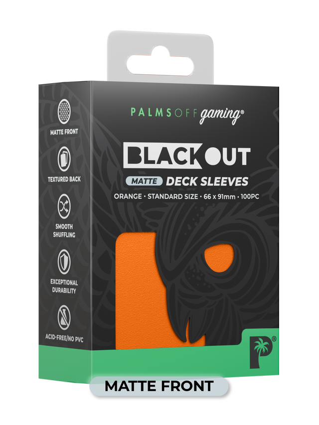 Palms Off - Blackout Deck Sleeves - Standard Size - Orange