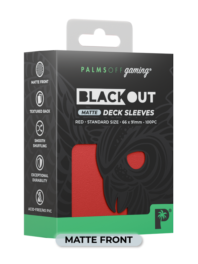 Palms Off - Blackout Deck Sleeves - Standard Size - Red