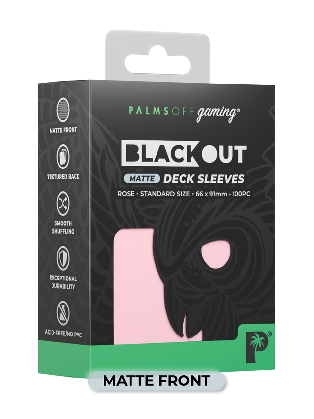 Palms Off Blackout Deck Sleeves - Standard Size - Rose