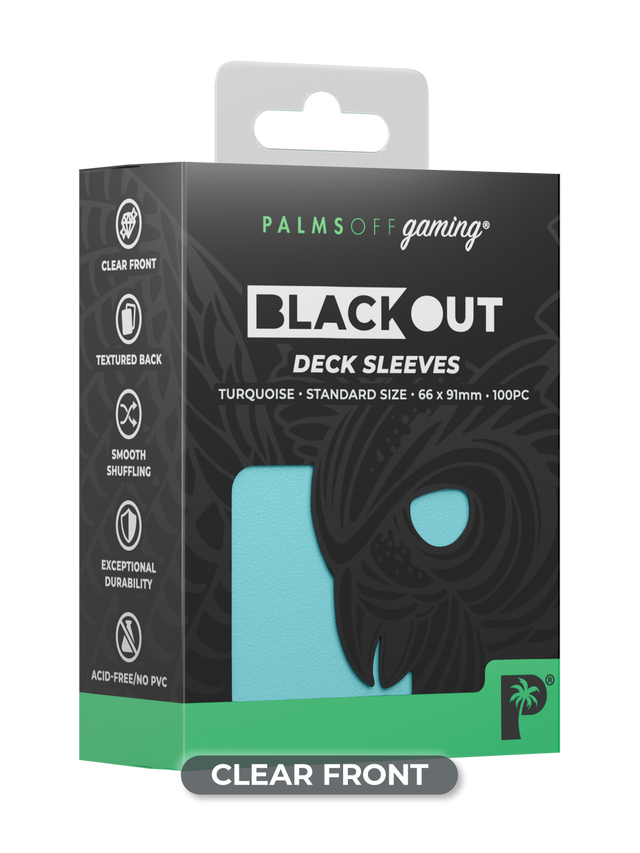 Palms Off - Blackout Deck Sleeves - Standard Size - Turquoise