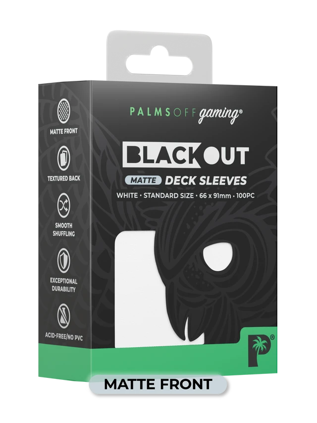 Palms Off Blackout Deck Sleeves - Standard Size - White