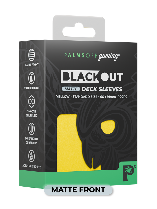 Palms Off - Blackout Deck Sleeves - Standard Size - Yellow