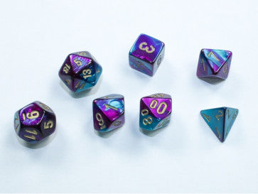 Chessex Mini-Polyhedral 7-Die Set Gemini Purple-Teal/Gold