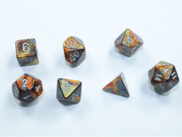 Chessex Mini-Polyhedral 7-Die Set Lustrous Gold/Silver