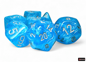Chessex Luminary Mega-hedral Sky/Silver Luminary 7-Die Set