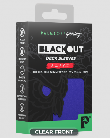 Palms Off Blackout Deck Sleeves - Japanese Size - Purple