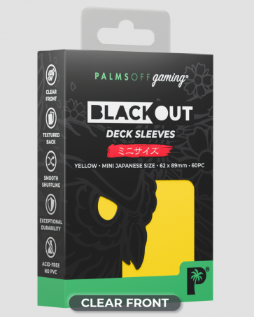 Palms Off Blackout Deck Sleeves - Japanese Size - Yellow